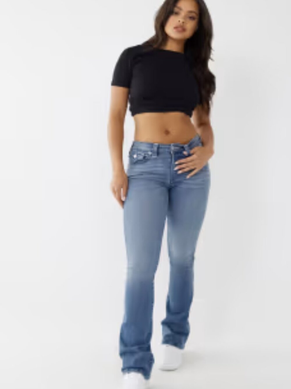 True Religion Becca Mid Rise Bootcut Jeans Size 27 Medium Maze Runner Wash